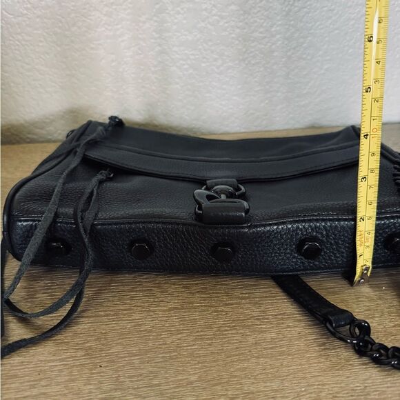 Rebecca Minkoff Black Chain Strap Studded Leather Crossbody Purse Bag - Picture 6 of 10